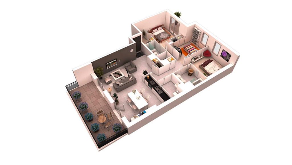 Denah-Rumah-Sederhana-3-Kamar-dengan-Meja-Kursi-di-Teras