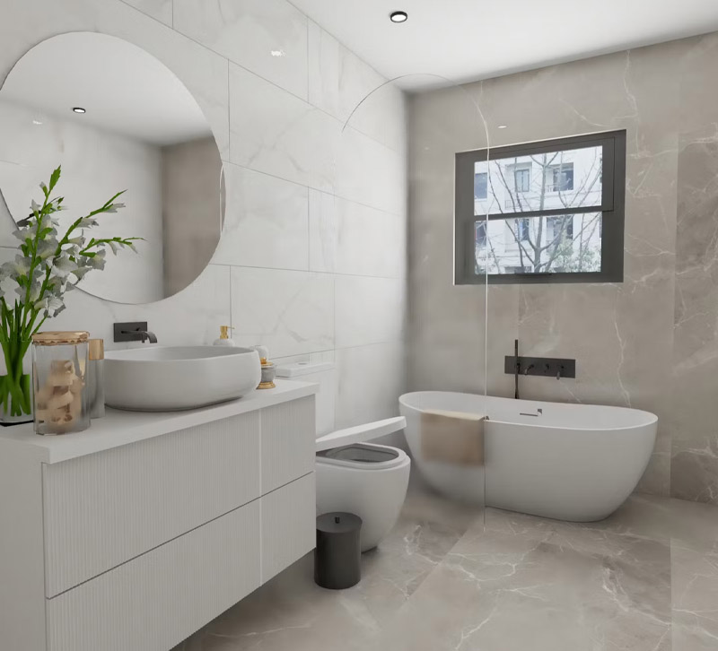 desain kamar mandi minimalis Interior Bergaya Scandinavian