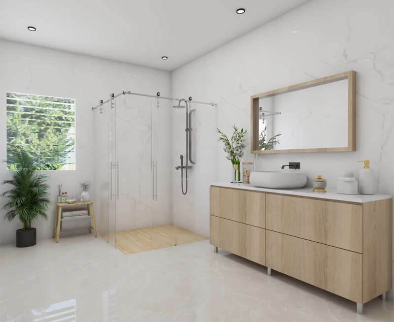 desain kamar mandi minimalis Kamar Mandi Japandi