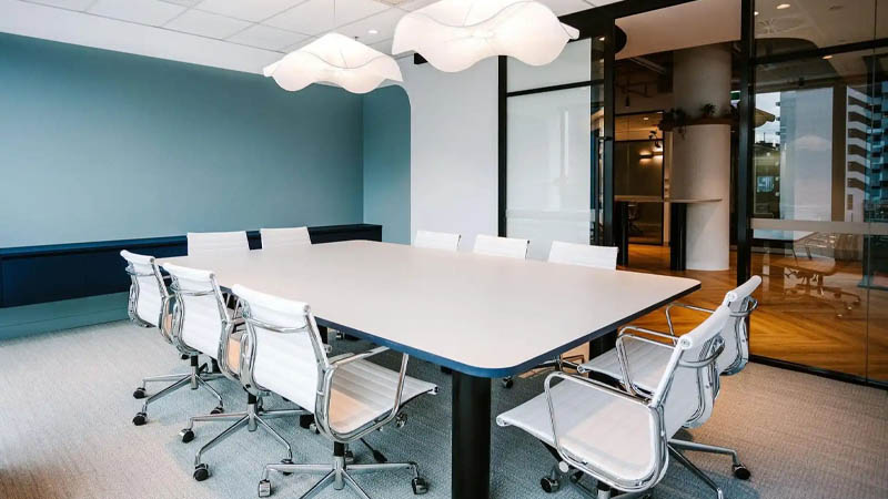 desain ruang meeting kantor Futuristik yang Unik