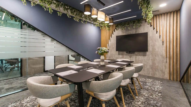 desain ruang meeting kantor indoor garden