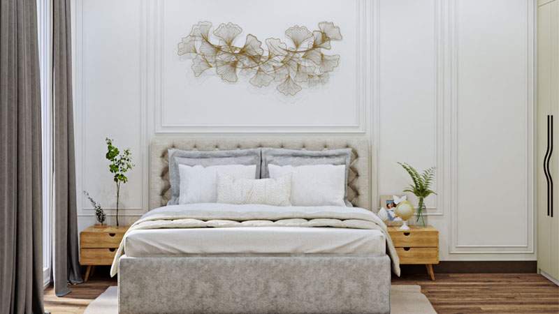 kamar tidur klasik modern Aksen Wall Moulding