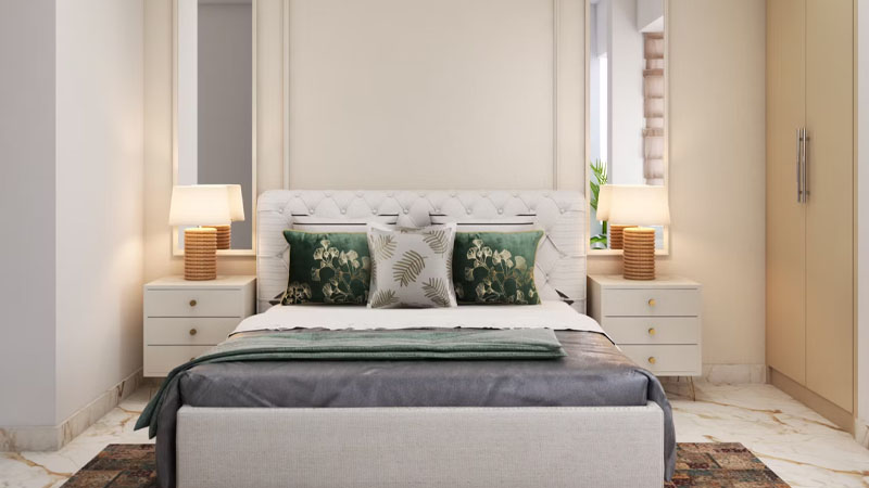 kamar tidur klasik modern Dominasi Warna Putih