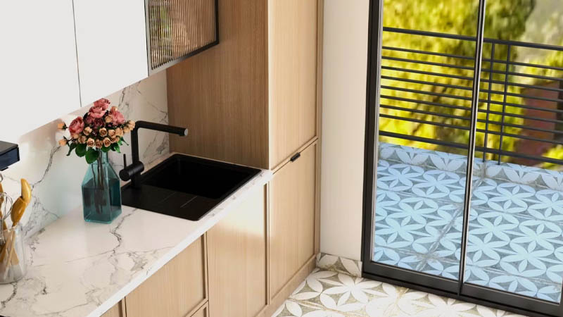 wastafel dapur minimalis Satu Lubang