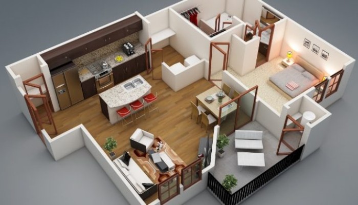 Denah Rumah Minimalis 1 Lantai 1 Kamar