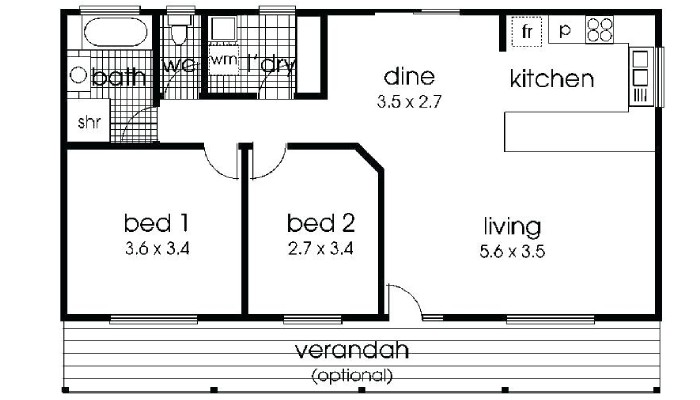 Denah Rumah Minimalis 2 Kamar