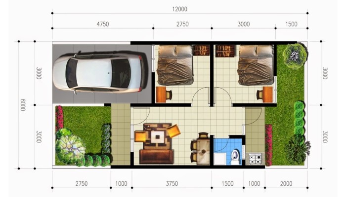Denah Rumah Minimalis Luas Tipe 72