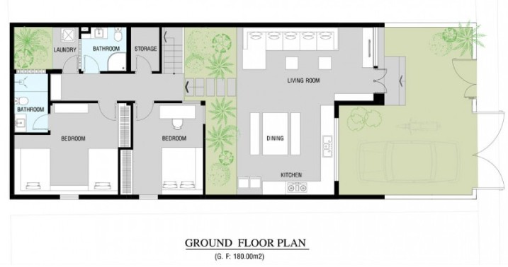 denah rumah Model Minimalis 1 Lantai