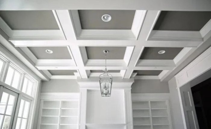 Plafon PVC dengan Desain Modern dan Lampu LED