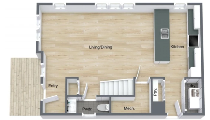 Denah Rumah 8x12 dengan 2 Lantai