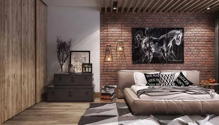 Kamar Tidur Desain Interior Industrial