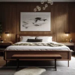 Kamar Tidur Desain Interior Mid-Century Modern terbaru