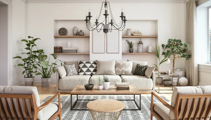 Ruang Tamu Desain Interior Skandinavia (1)