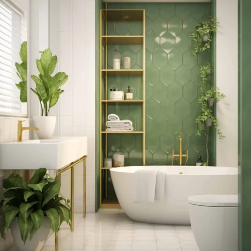 kamar mandi minimalis Warna Hijau