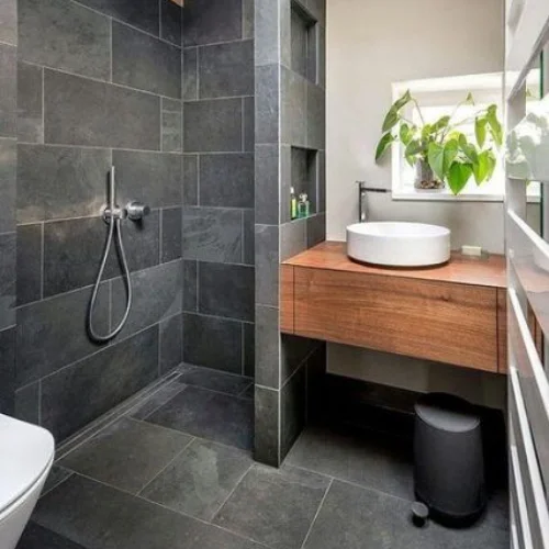 kamar mandi sempitr Warna Abu-Abu