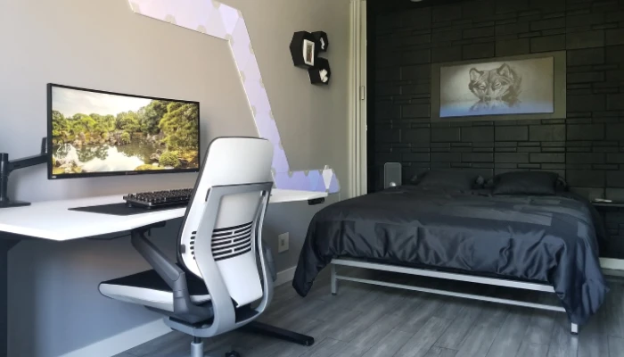 1. kamar tidur gaming minimalist