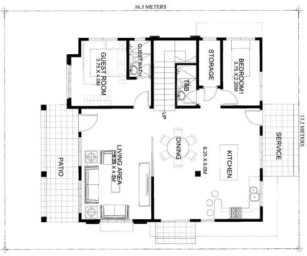 desain denah rumah minimalis 2 kamar tidur