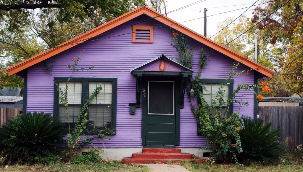 desain Warna Cat Luar Rumah Lavender