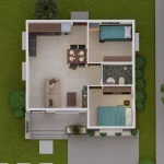 desain denah rumah minimalis 2 kamar tidur terbaik