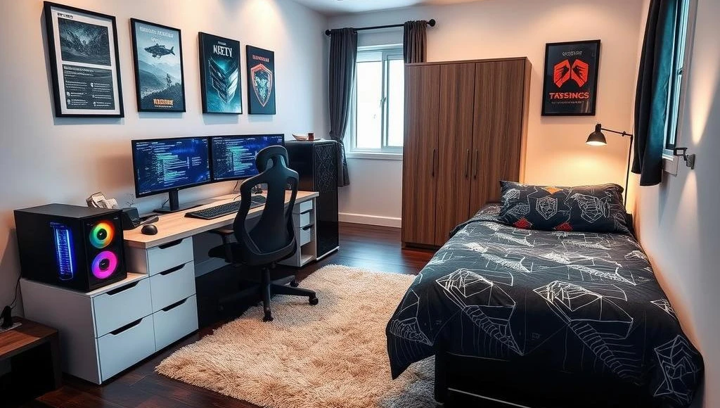 desain kamar tidur gaming monitor 2