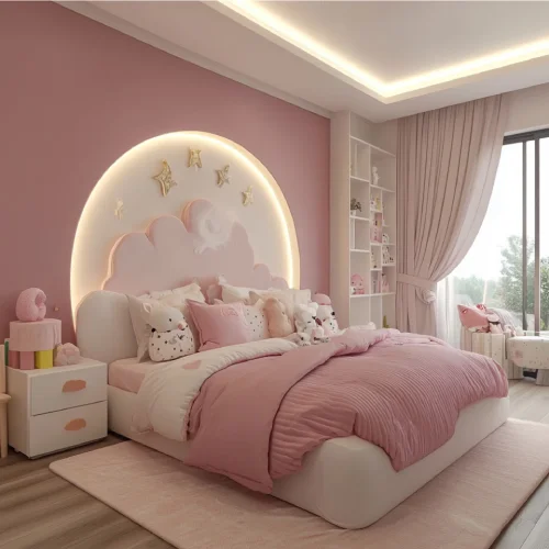  desain kamar tidur anak perempuan minimalis sederhana pink