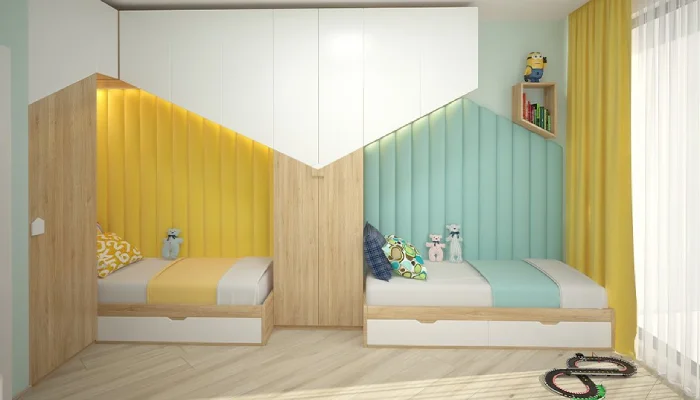 Kamar Tidur Anak 2 Kasur Cerah