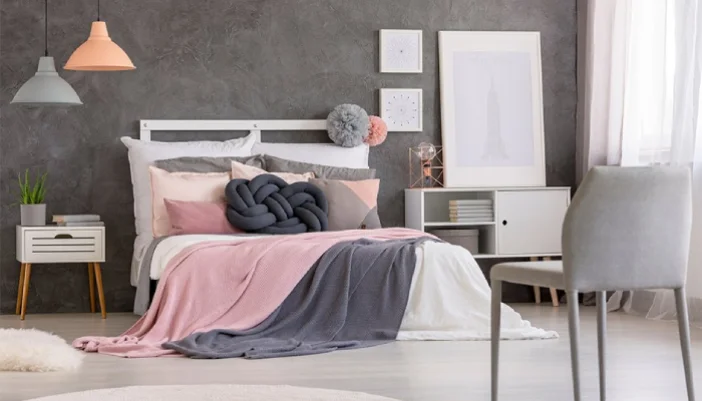 desain kamar tidur anak perempuan minimalis sederhana abuabu