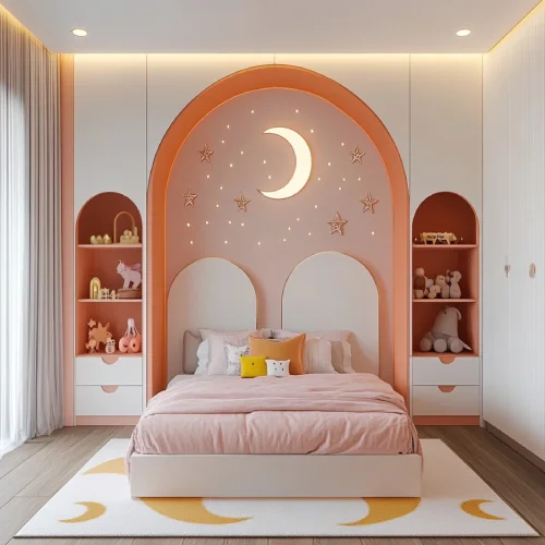 desain kamar tidur anak perempuan minimalis sederhana multifungsi