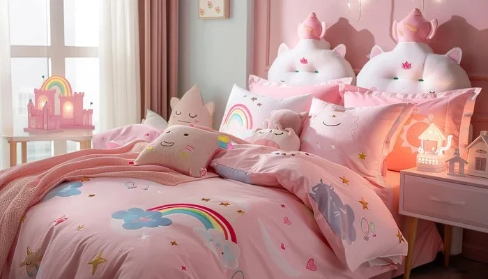dekorasi kamar tidur anak perempuan dengan bedcover