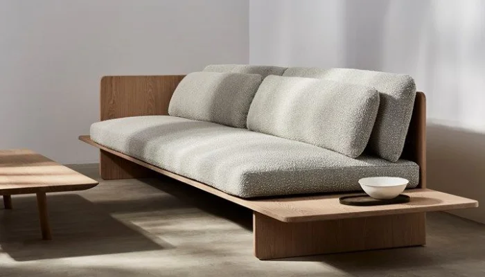 dekorasi ruang tamu minimalis dengan sofa simple