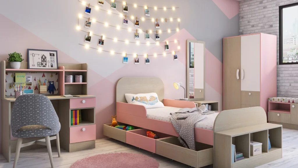 desain kamar tidur anak perempuan modern