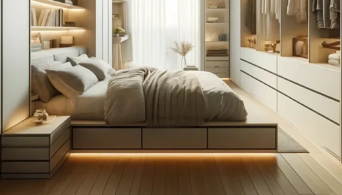 tempat penyimpanan kamar tidur modern