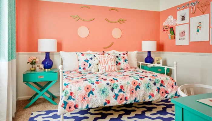 warna cat Coral kamar anak perempuan