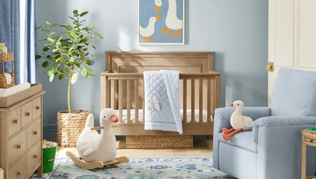 desain kamar bayi laki laki minimalist modern blue aman