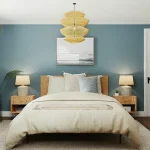 desain kamar tidur minimalis modern biru laut