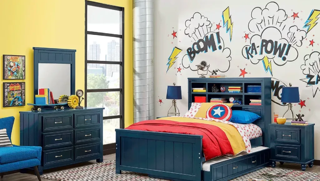 kamar set anak laki minimalis avenger modern