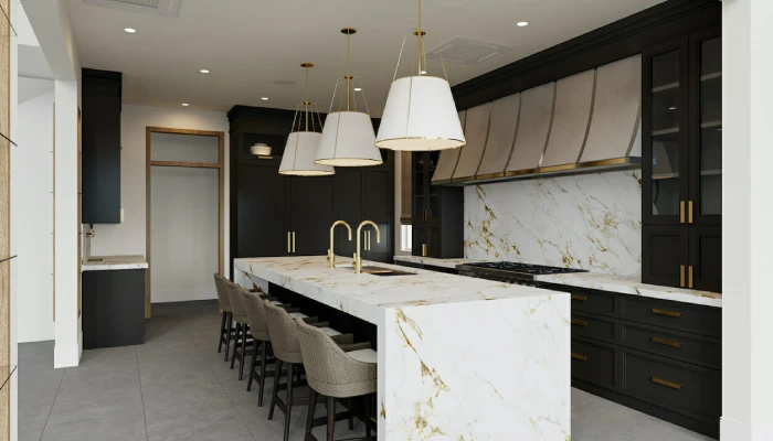 dapur minimalis modern mewah lampu gantung