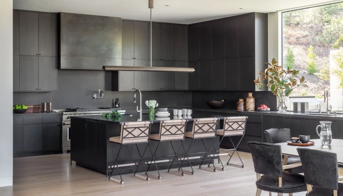 dapur minimalis modern mewah hitam elegan