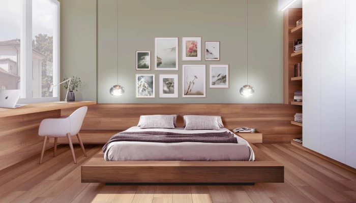Desain Kamar Tidur Sederhana Serba Kayu