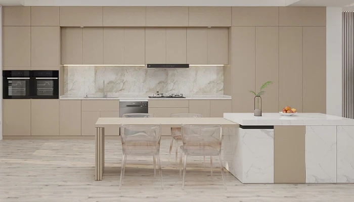 dapur minimalis modern mewah warna cerah