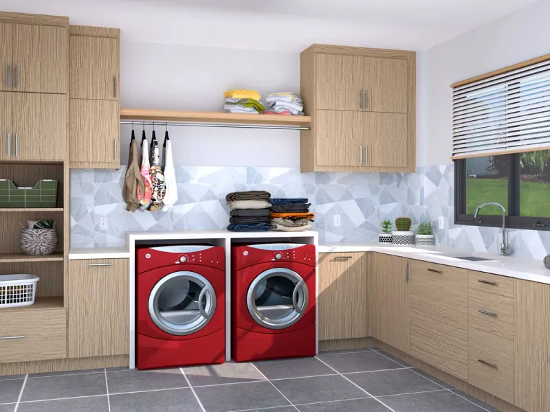 tempat mesin cuci di dapur minimalist