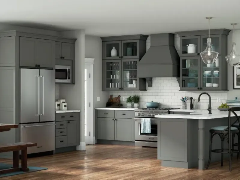 dapur minimalis warna cat Abu-abu Muda