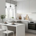 desain dapur minimalis 3x2 modern warna putih