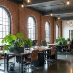 desain kantor minimalis industrial
