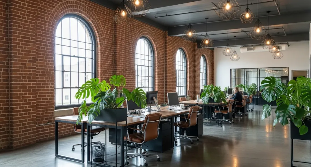 desain kantor minimalis industrial