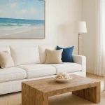 Desain interior ruang tamu nuasana pantai
