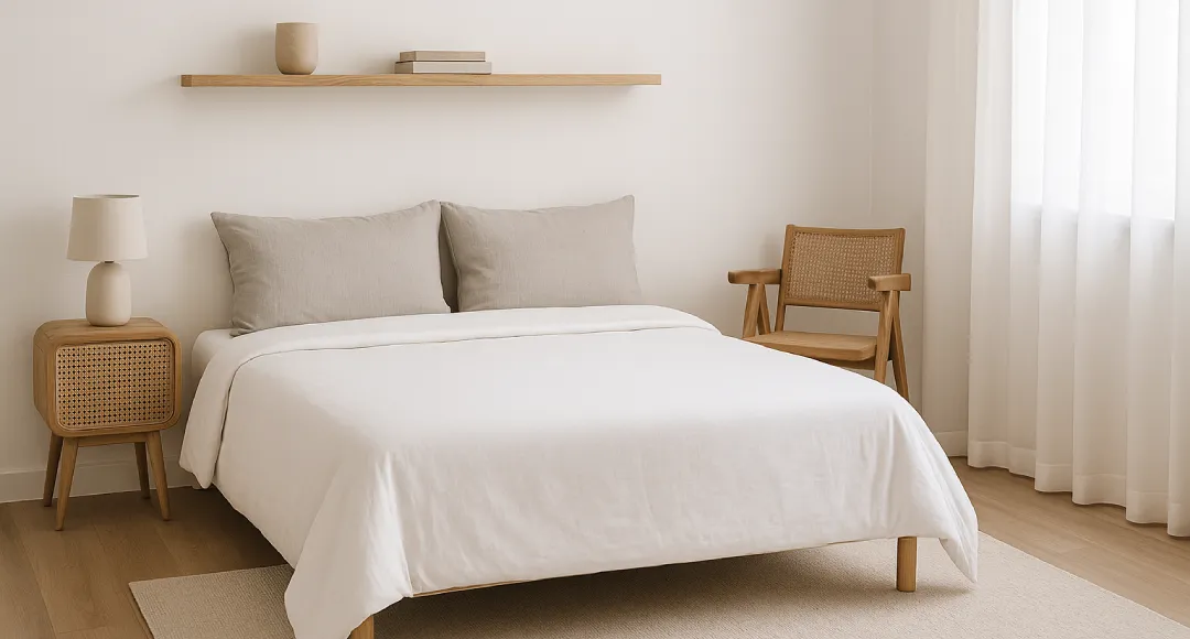 furniture kamar tidur minimalist dengan kasur