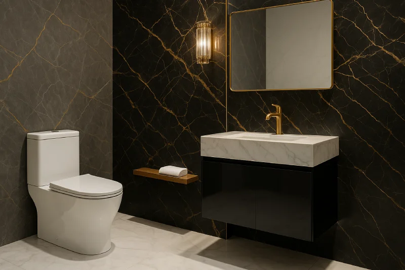 kamar mandi wc duduk gaya modern Luxury Gold