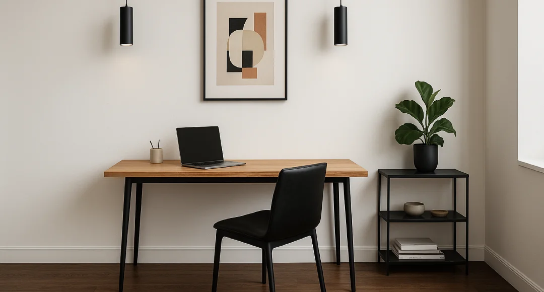 desain ruang kantor kecil minimalis aesthetic