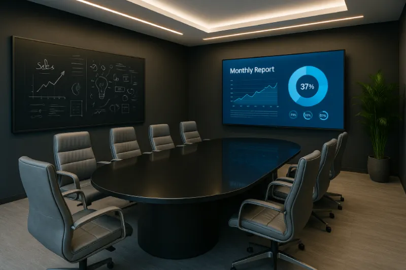 inspirasi desain ruang rapat milenial Papan Tulis Digital